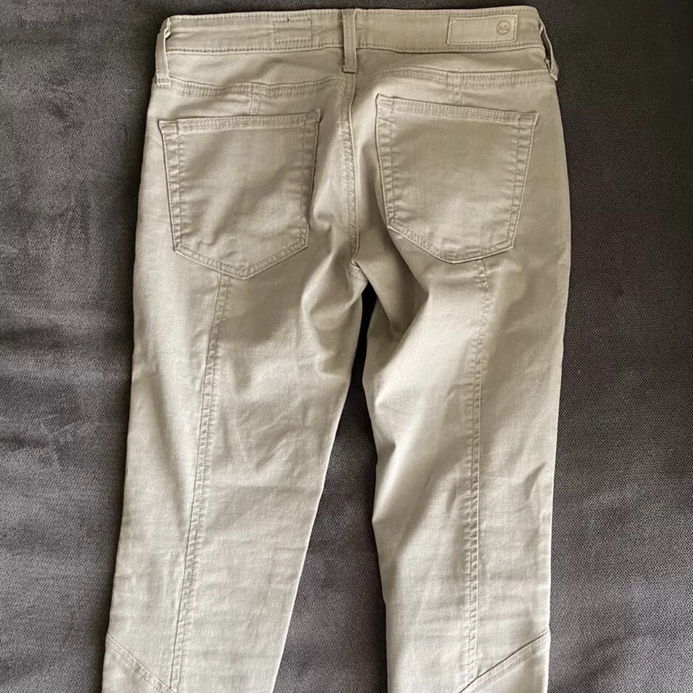 AG Adriano goldschmied The Reagan paneled zipper skinny ivory tan size 27 - Picture 8 of 11